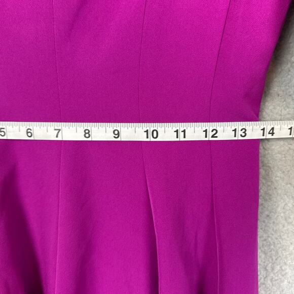 Black Halo Bambi Mini Dress Puff Sleeve Pleated Skirt Pockets Orchid Size 6 NWOT - Picture 6 of 10